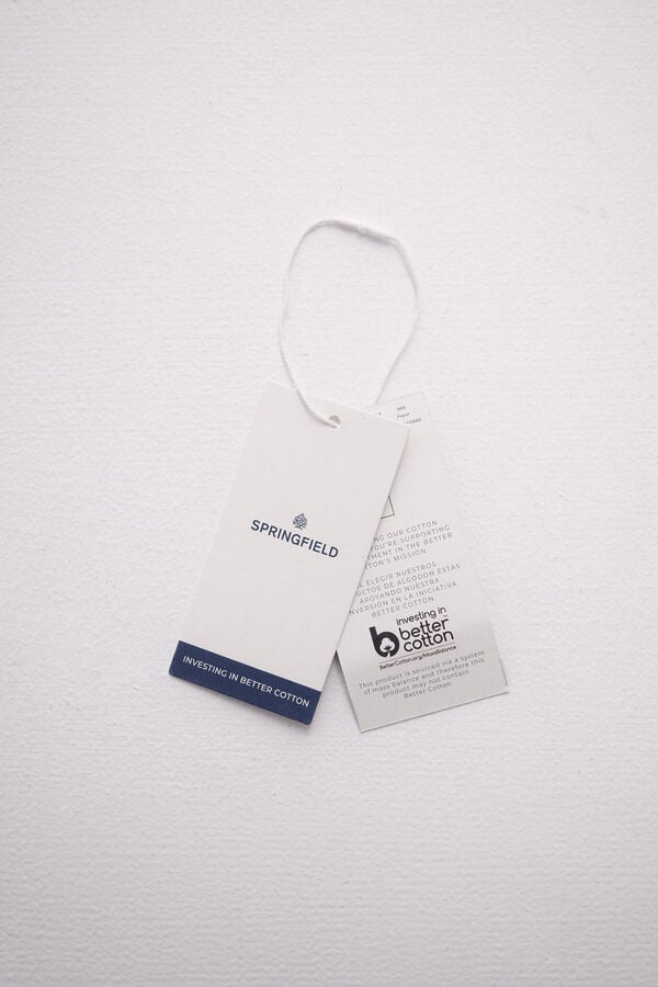 Springfield Camiseta escote barca algod&oacute;n blanco