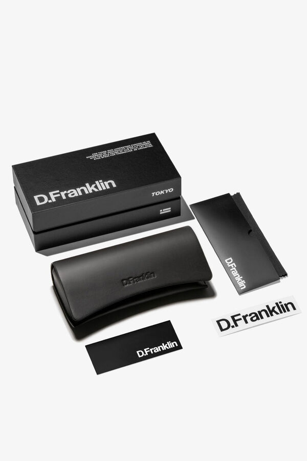 D. Franklin &Oacute;culos de sol quadrados cl&aacute;ssicos preto