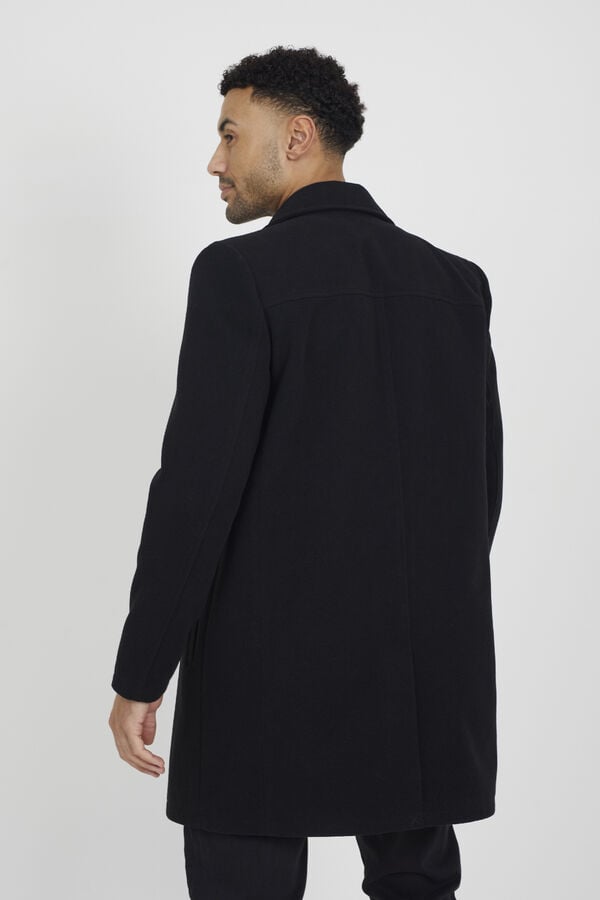 Brave Soul Sobretudo com fecho de bot&otilde;es preto