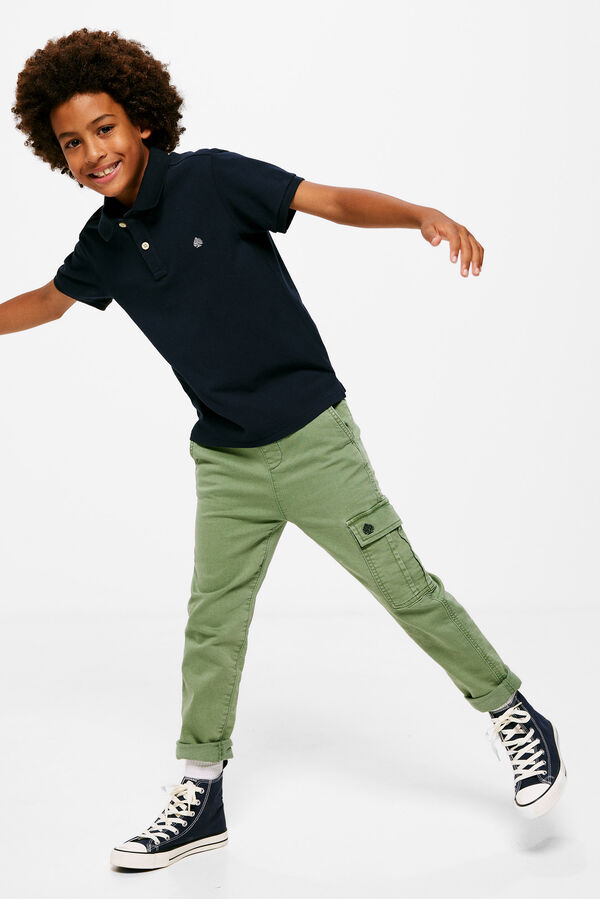 Springfield Kids Polo b&aacute;sico logo menino azul