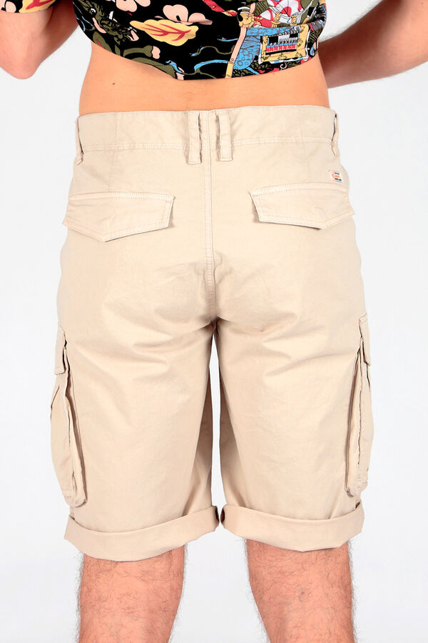 Brave Soul Short cargo con siete bolsillos beige
