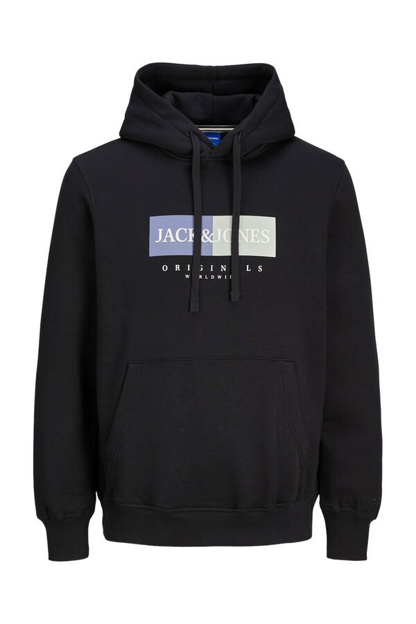 Jack & Jones Moletom com logo e Sweatshirt regular preto