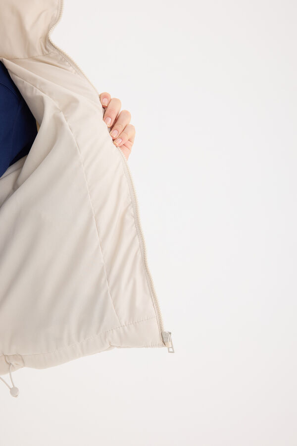 DeFacto Abrigo acolchado con cremallera beige