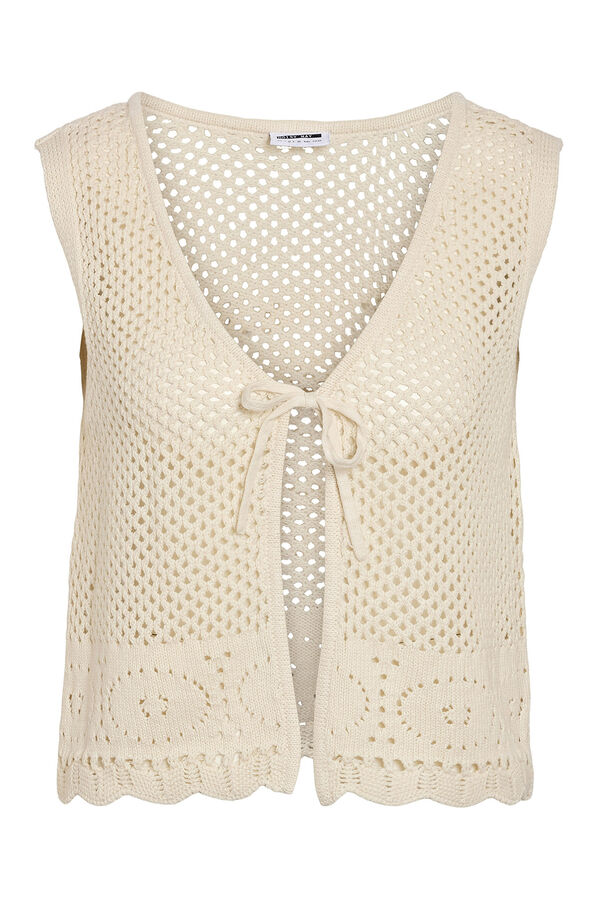 Noisy May Chaleco Crochet Calado gris