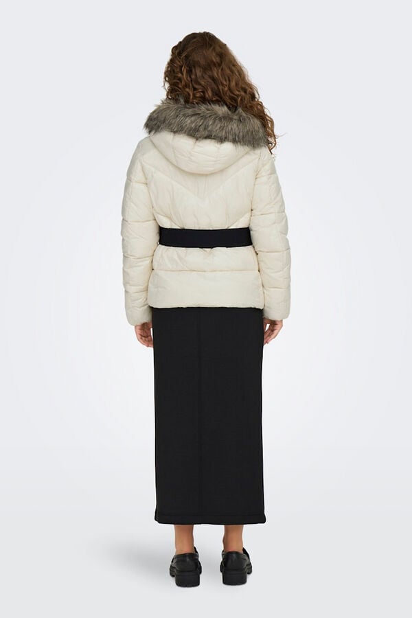 Only Casaco acolchoada com capuz cinzento