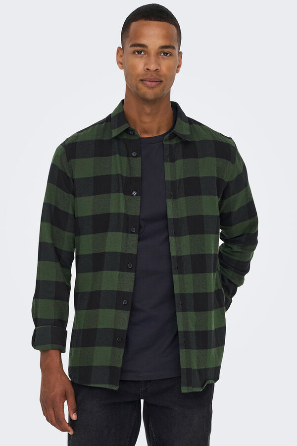 Only & Sons Camisa manga de manga comprida verde