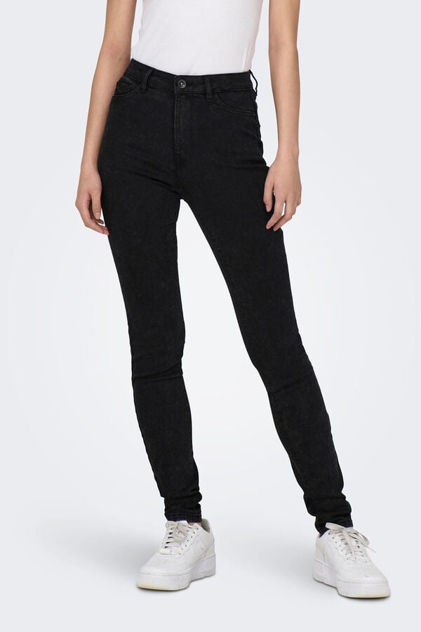 Only Jeans Skinny Tiro Alto negro