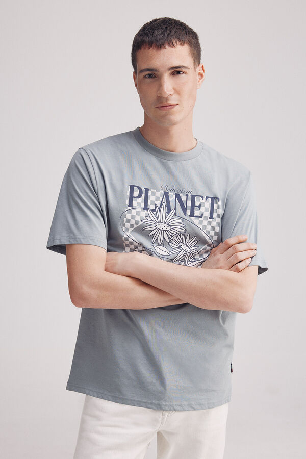 Springfield Camiseta planeta você vive azul