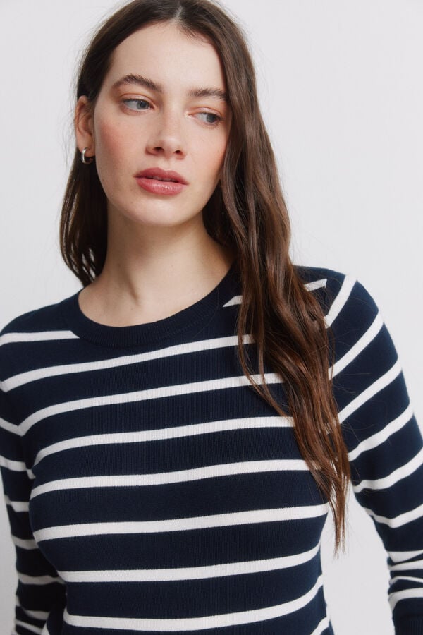 Springfield Jersey fino botones pu&ntilde;os azul