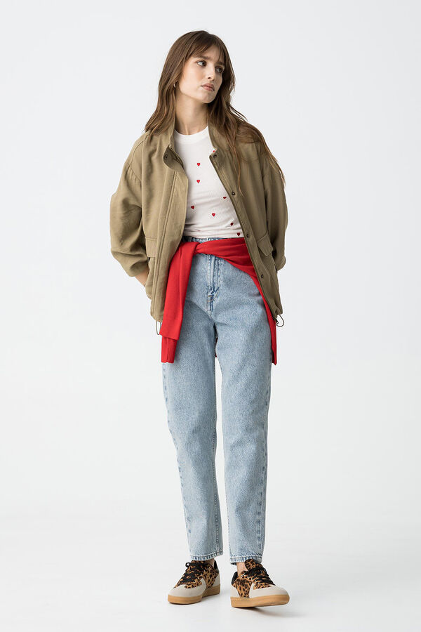 Tiffosi Cal&ccedil;a mom fit cintura alta  azul