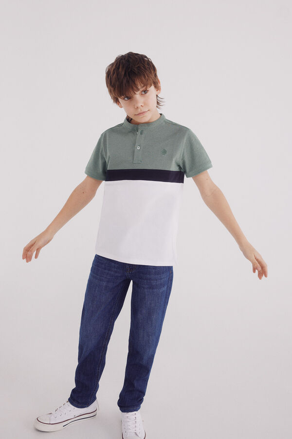 Springfield Kids Pólo color block de menino verde
