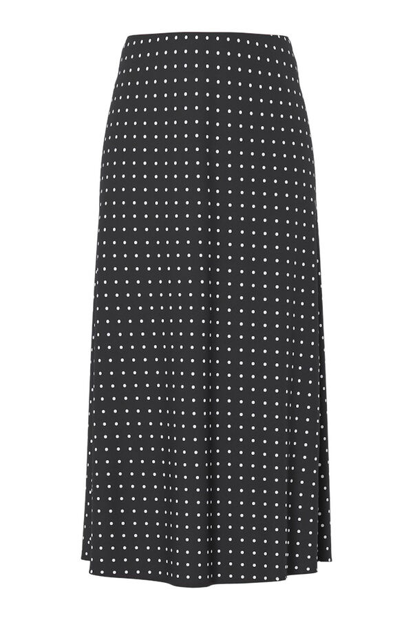 Pieces Falda tobillera lunares sat&eacute;n negro