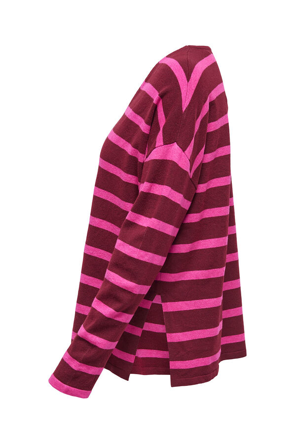 Only Camisola oversized com gola vermelho