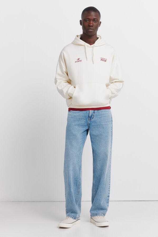 Springfield Sweatshirt com capuz pizza branco