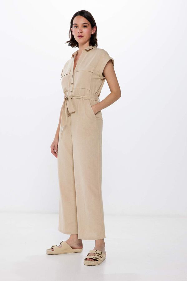 Springfield Mono Camisero Lino tostado