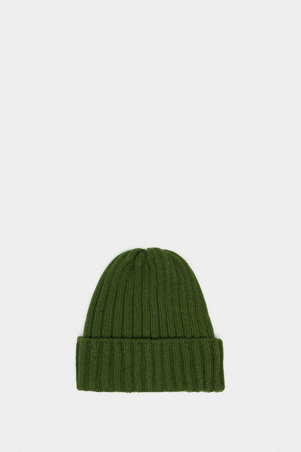 Springfield Gorro beanie básico canalé verde