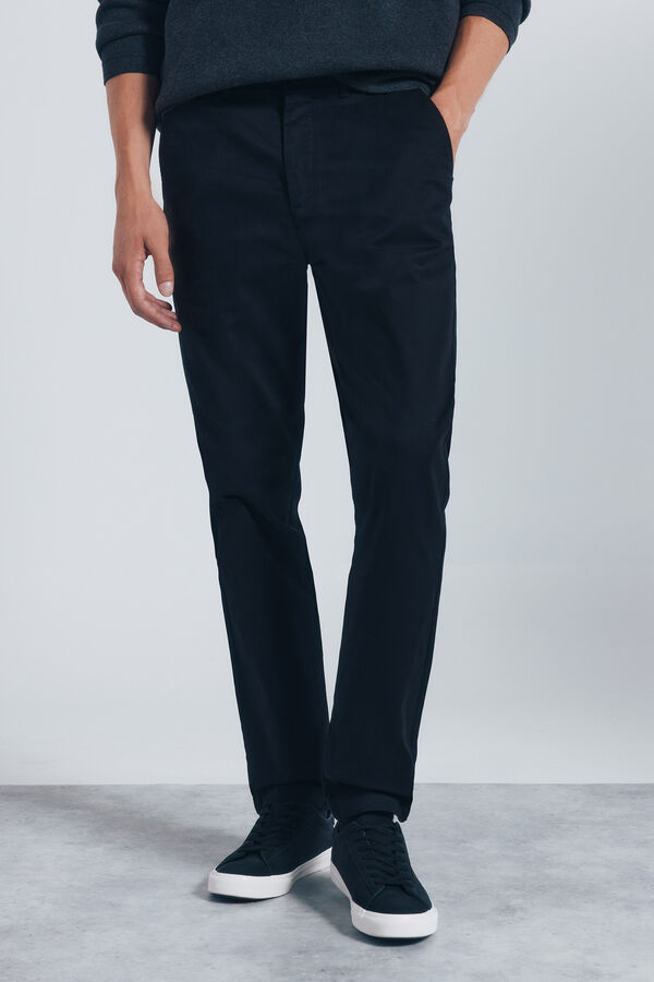 Springfield Pantal&oacute;n chino slim fit negro