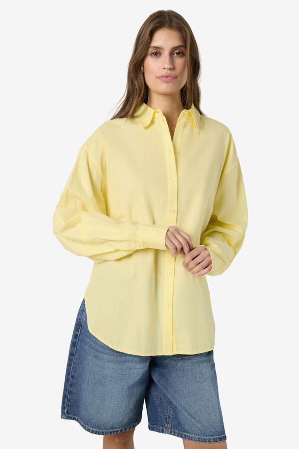 Noisy May Camisa de manga larga oversize amarillo