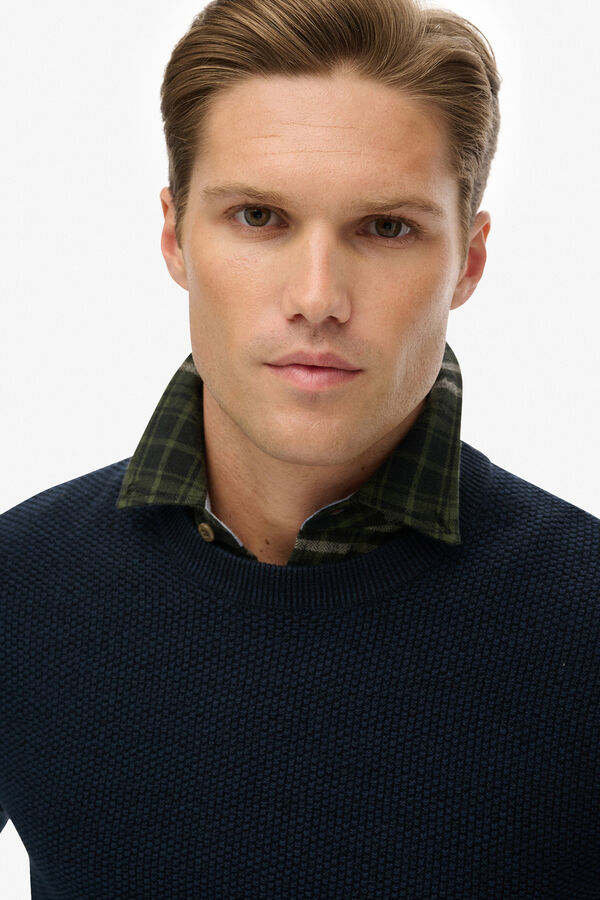 Superdry Jersey cuello redondo azul