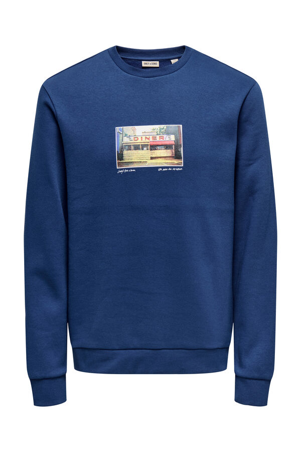 Only & Sons Sweatshirt com gola redonda azul