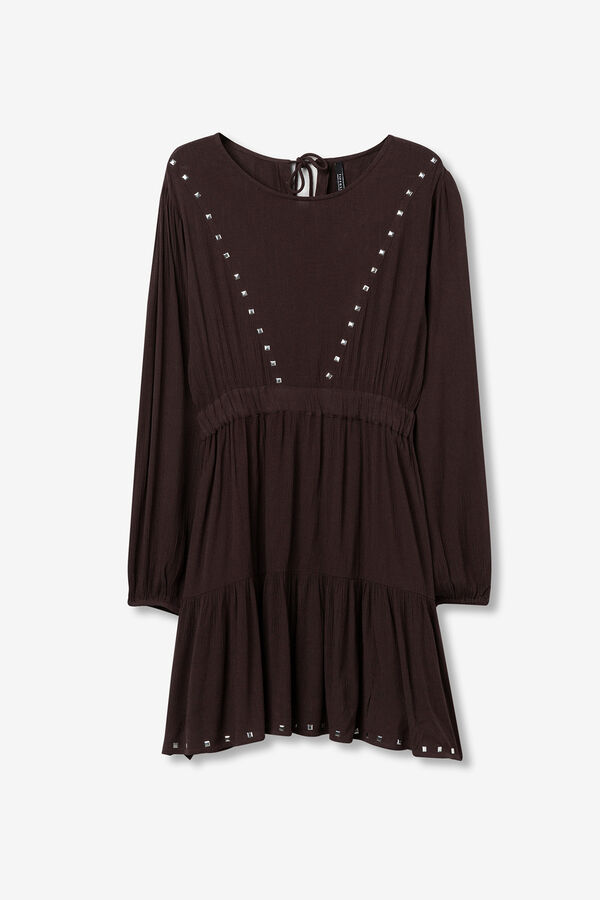 Tiffosi Vestido con Detalles Met&aacute;licos marr&oacute;n