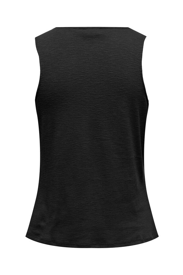 JDY Camiseta sin mangas con drapeado negro