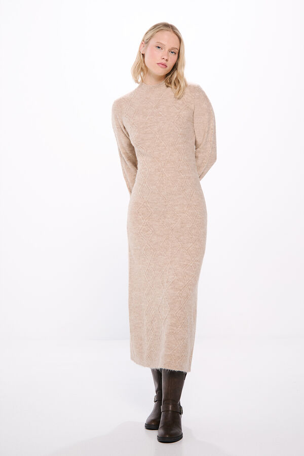 Springfield Vestido malha tricotado cru