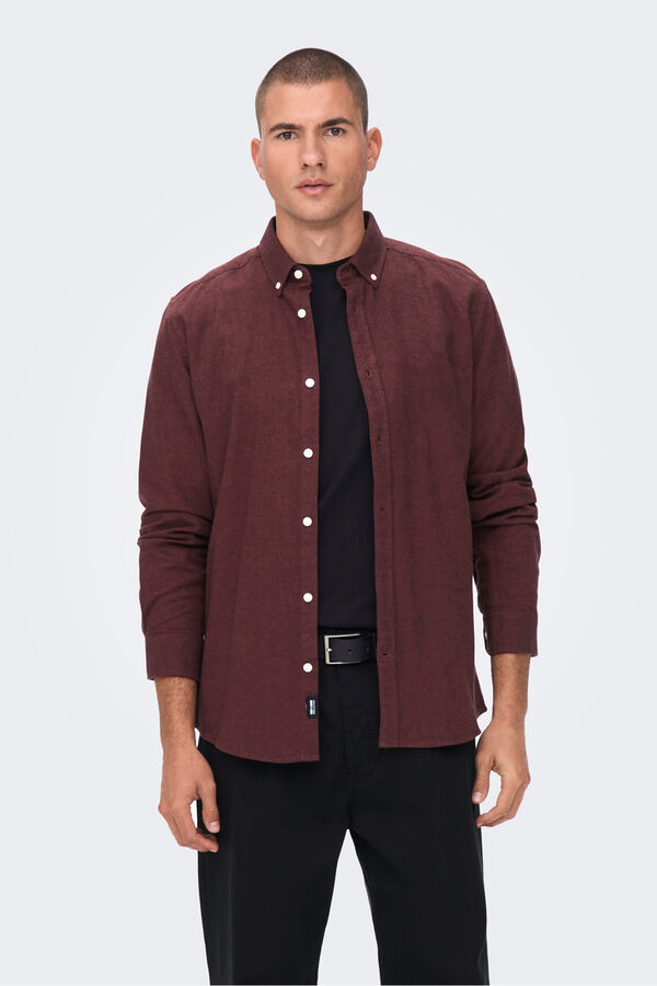 Only & Sons Camisa de manga comprida vermelho