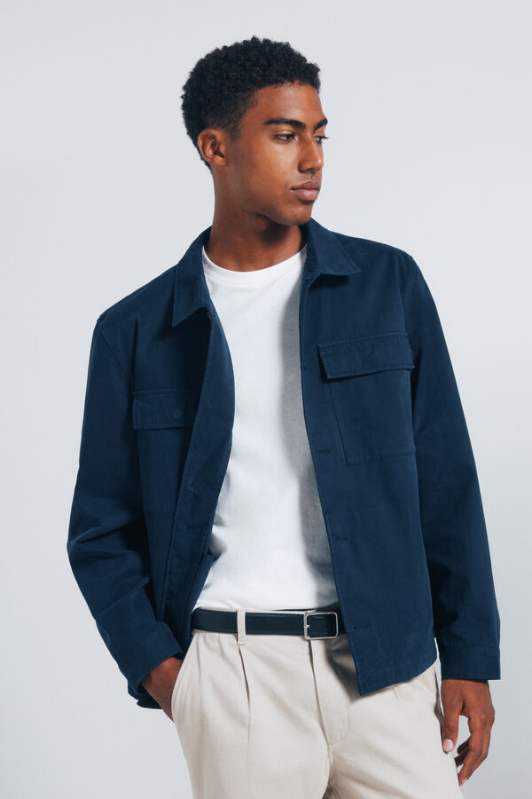 Springfield Sobrecamisa de algodão azul