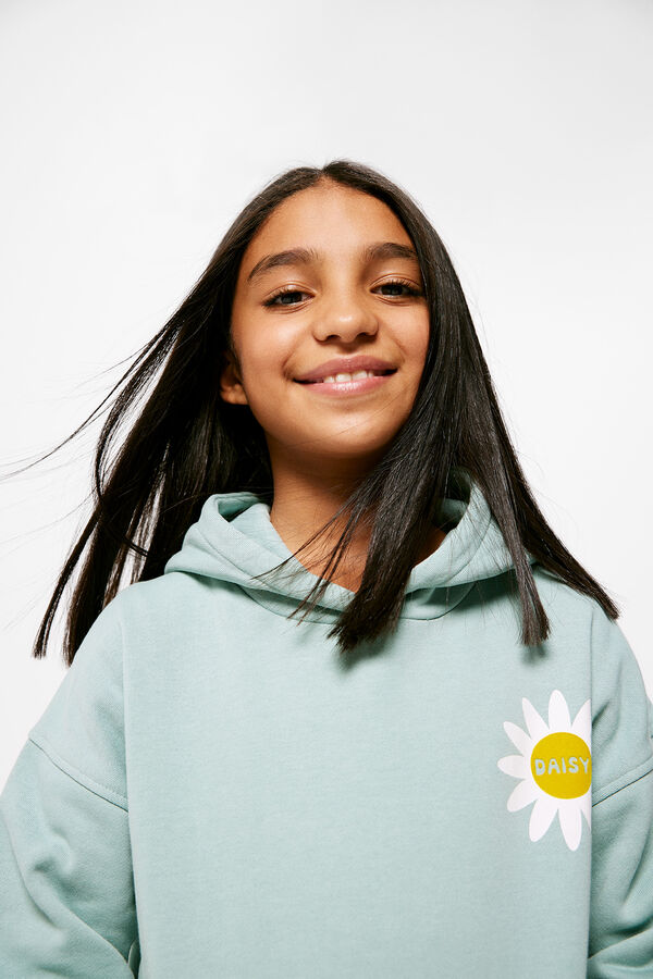 Springfield Kids Sudadera capucha flor ni&ntilde;a verde
