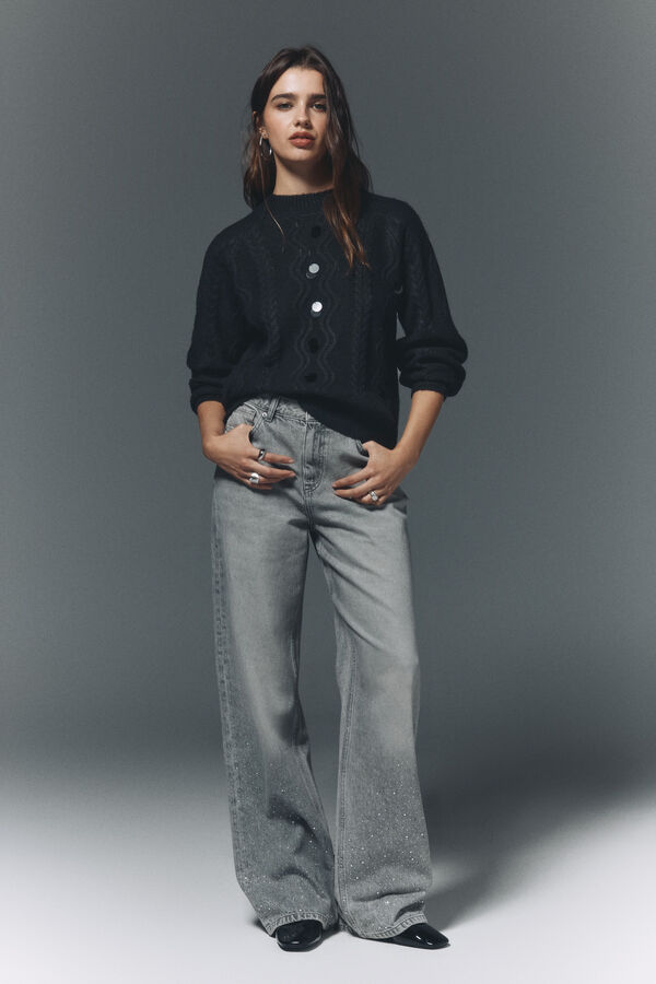 High Spirits Camisola Drape cinzento