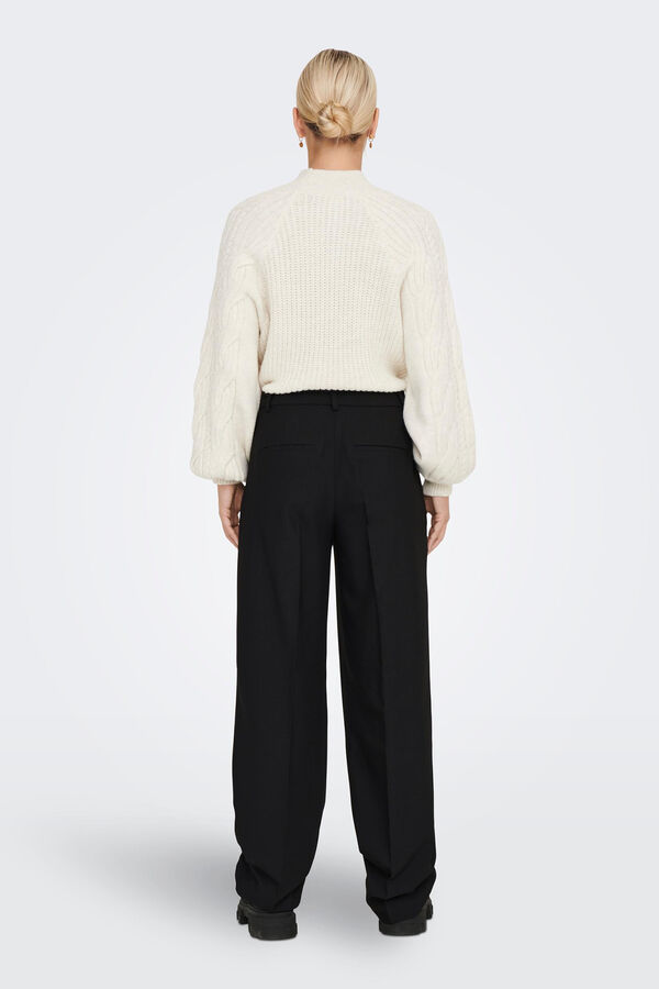 Only Pantal&oacute;n de pinzas ancho negro