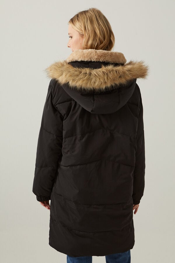 springfield Abrigo plumas largo repelente al agua negro