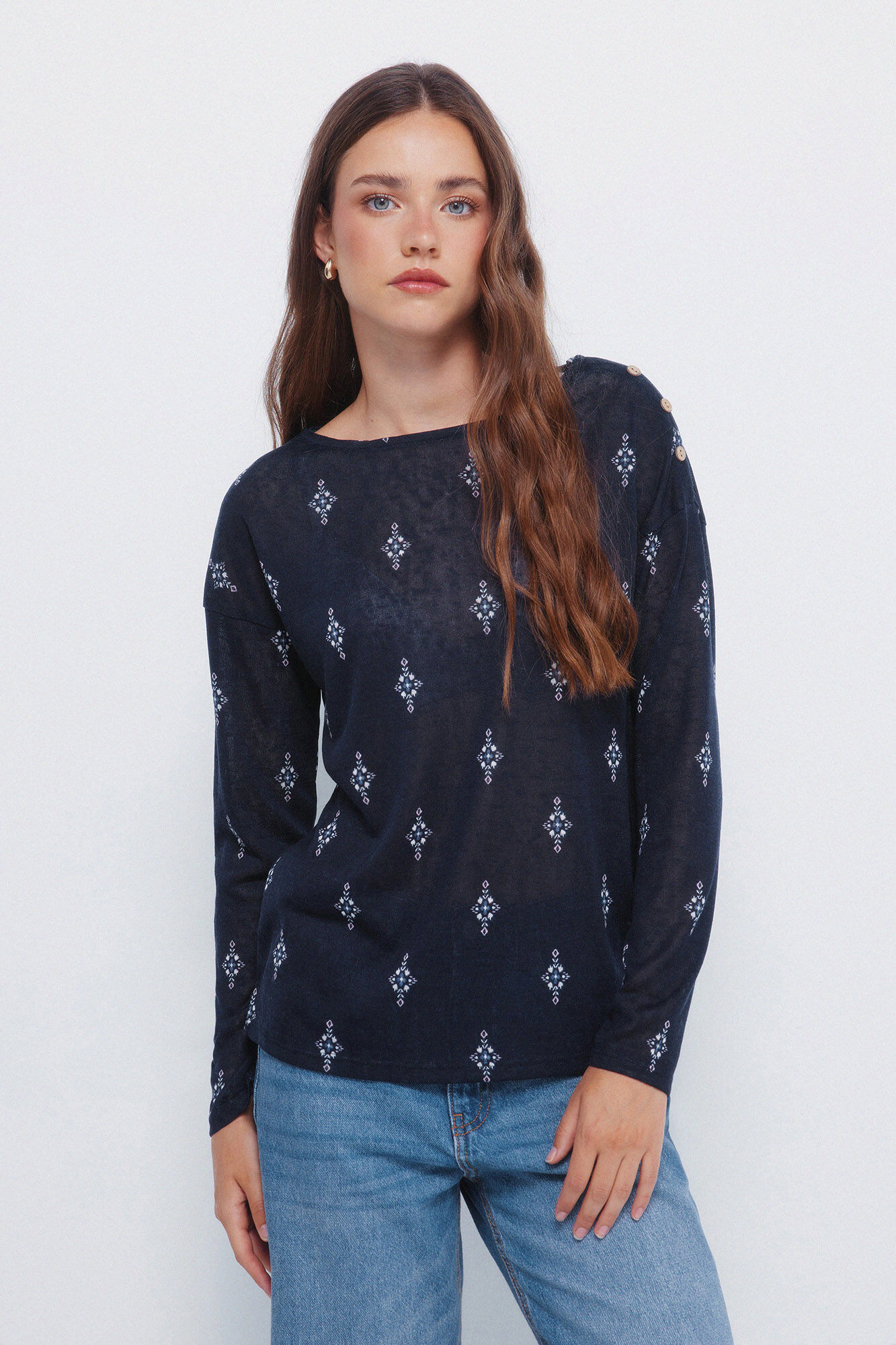 Springfield Camiseta estampada efecto lino