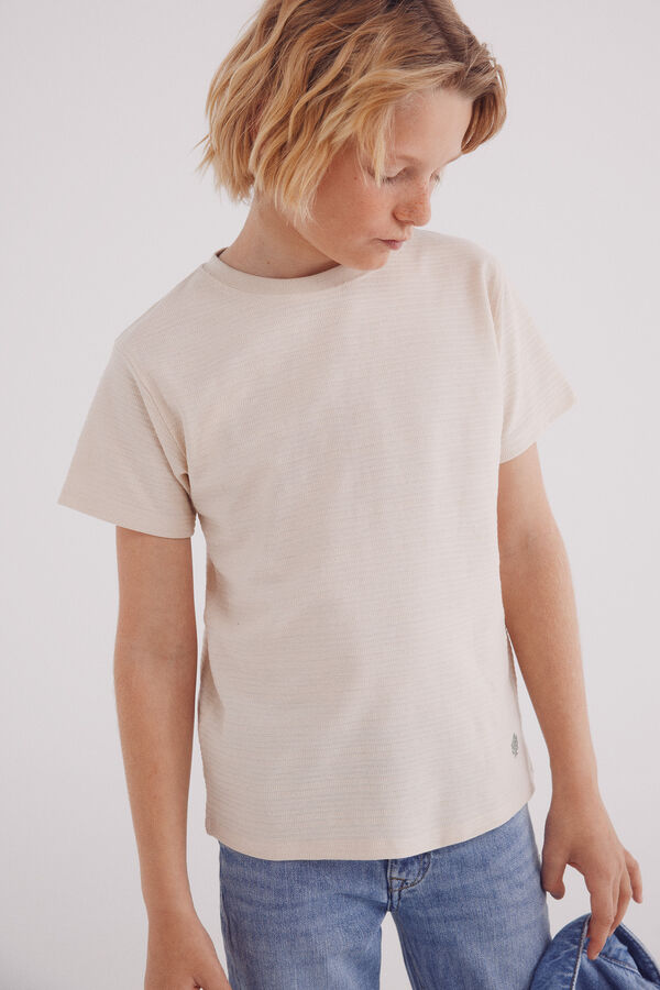 Springfield Kids T-shirt de menino com textura bege
