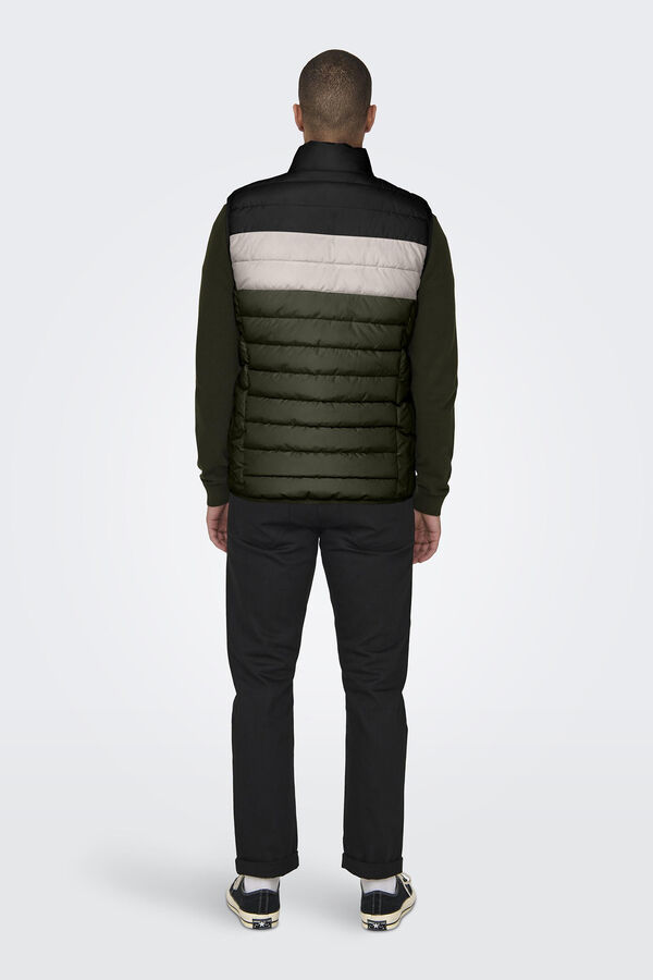 Only & Sons Colete acolchoado estampado
