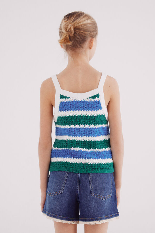 Springfield Kids Shorts denim de crochet para meninas azul