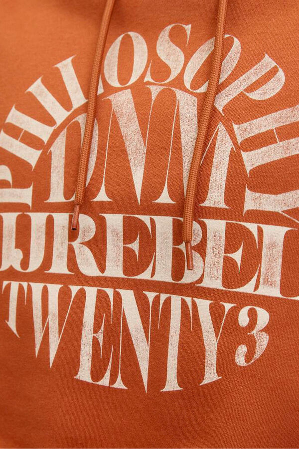 JJ REBEL Sudadera con capucha y estampado frontal naranja