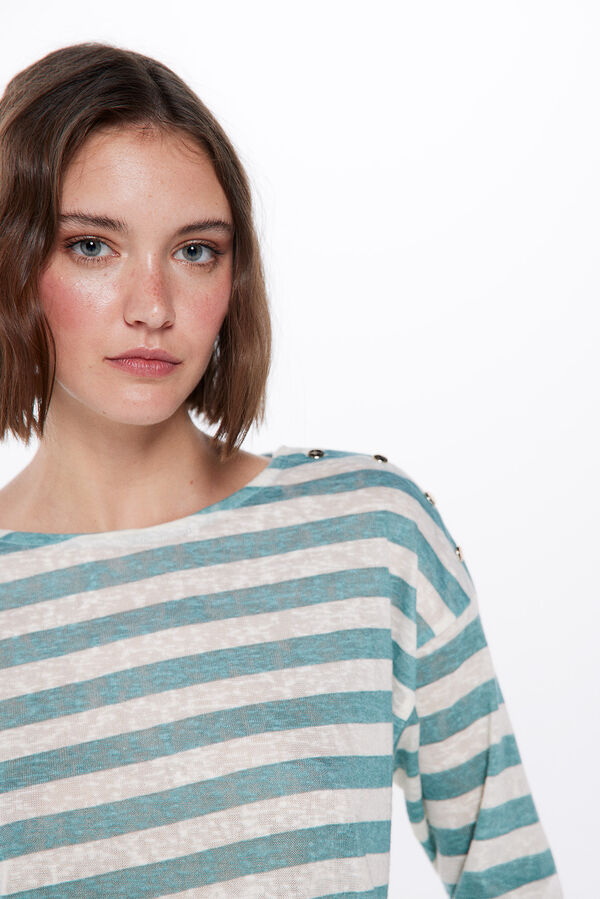 Springfield Camiseta Estampada Botones Hombro verde