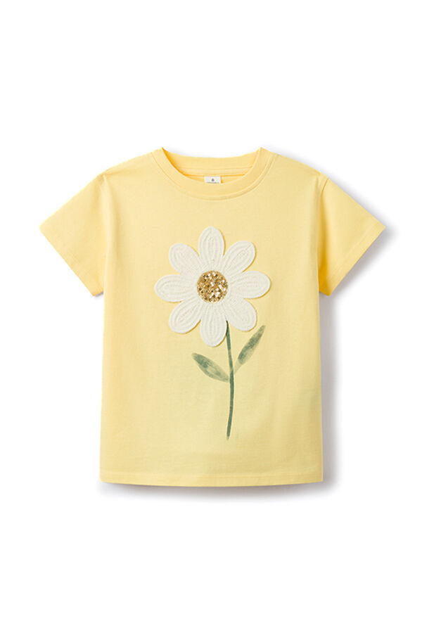 Springfield Kids Camiseta margaritas crochet ni&ntilde;a amarillo