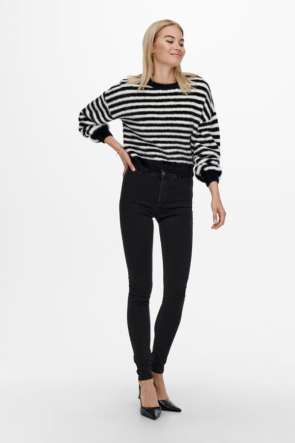 Only Camisola de malha gola redonda preto