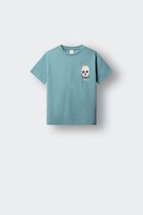 Springfield Kids T-shirt de manga curta com caveira skate para menino azul