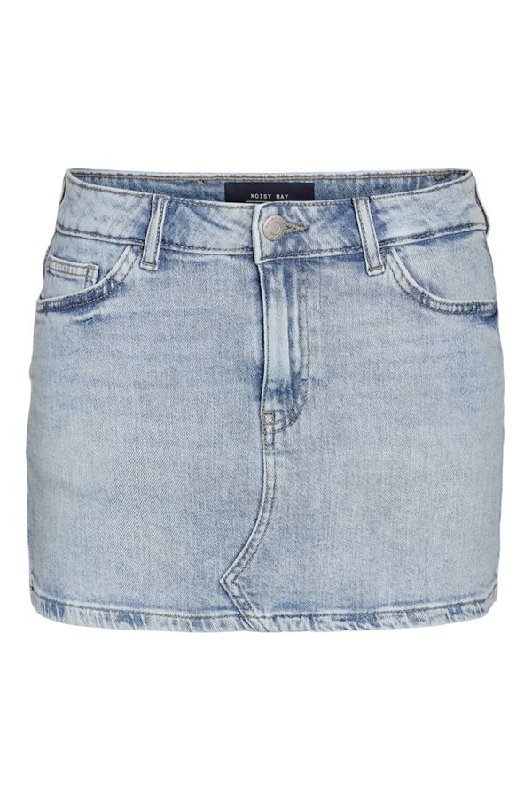 Noisy May Saia curta jeans com efeito desgastado azul