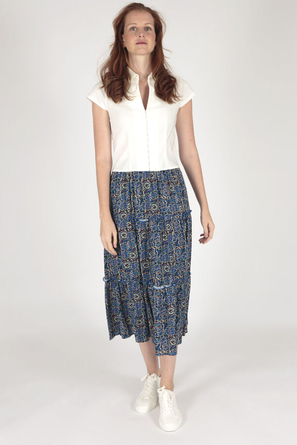 Brave Soul Falda estampada con volantes estampado