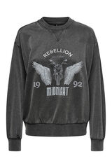 Only Sudadera con dibujo frontal negro