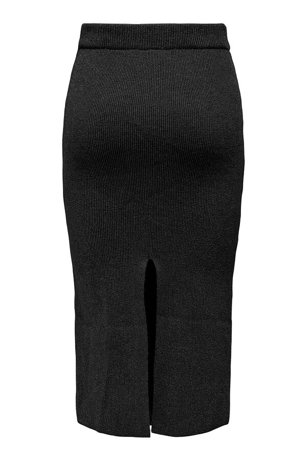 Only Saia midi de malha preto