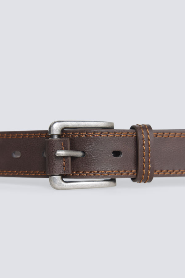 Springfield Cintur&oacute;n efecto piel reversible marr&oacute;n