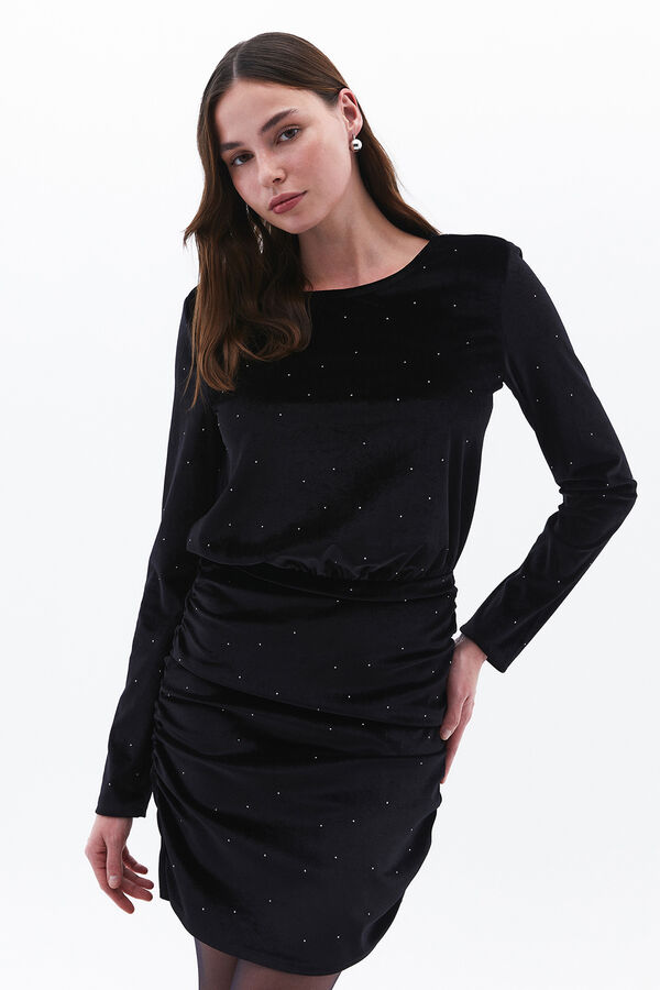 Oxxo Vestido mini veludo preto