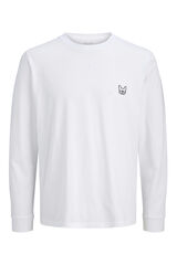 Jack & Jones Camiseta manga larga estampado perro blanco