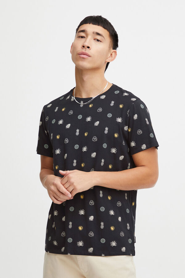 Blend T-shirt Manga Curta - Mini Print  preto